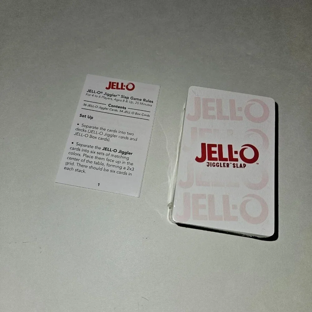 JELL-O Jiggler Slap Card Game (box shows wear, cards still new/factory sealed)